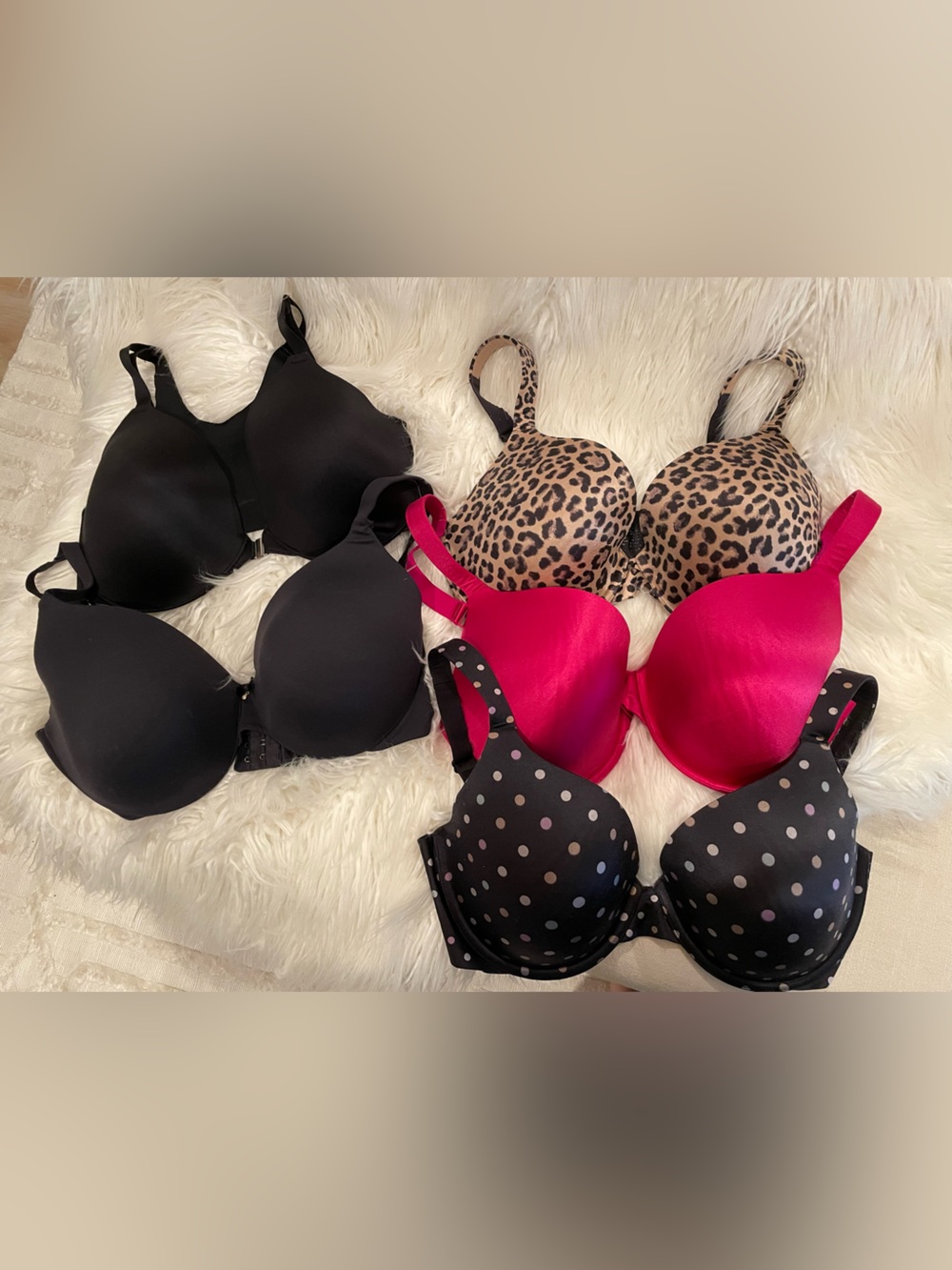 Soma Women's Bras - Black, Hot Pink, Leopard, Black Polka Dot